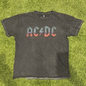 Retro AC DC Distressed Navy Shirt Men’s Size Small Junk Food Clothing